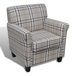 vidaXL Fauteuil avec coussin Crème Tissu