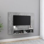 vidaXL Meuble TV mural Gris béton 120x23 5x90 cm Aggloméré