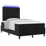 Lit Box Spring vidaXL avec Matelas et LED Noir 120x190 cm Velours