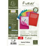 Paquet De 25 Chemises À Fenêtre Forever 130g/m2 - 22x31cm - Jaune - X 16 - Exacompta