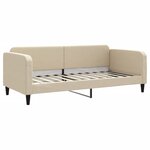 vidaXL Lit de jour avec gigogne et matelas crème 90x200 cm tissu