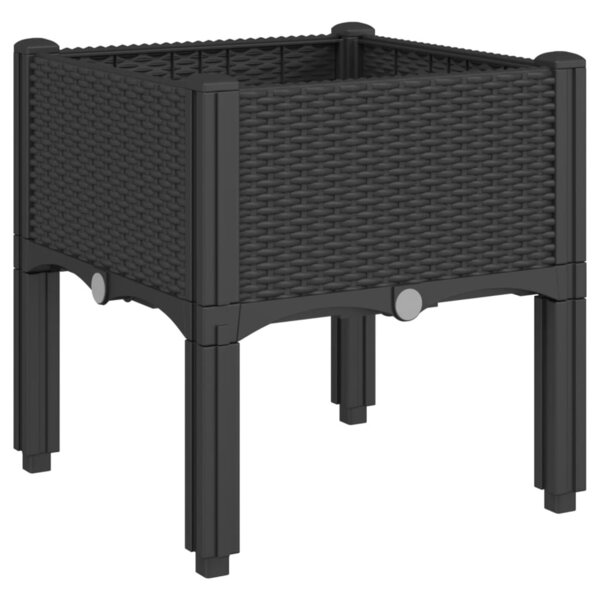 vidaXL Jardinière avec pieds noir 40x40x42 cm PP