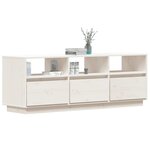 vidaXL Meuble TV Blanc 140x37x50 cm Bois de pin massif