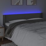 vidaXL Tête de lit à LED Gris 183x16x78/88 cm Similicuir