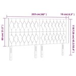 vidaXL Tête de lit à LED Noir 203x16x118/128 cm Tissu
