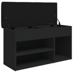 vidaXL Banc à chaussures noir 82x32x45 5 cm bois d'ingénierie