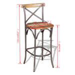 vidaXL Tabouret de bar Bois de récupération massif