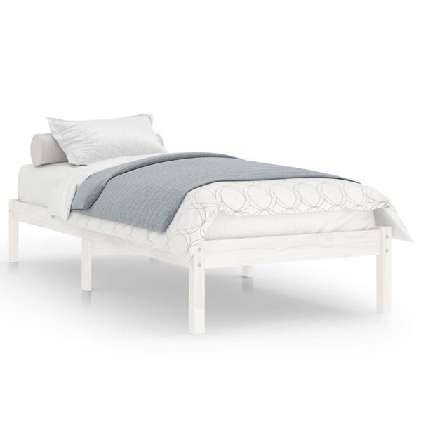 vidaXL Cadre de lit Blanc Bois de pin massif 100x200 cm