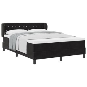 Lit à ressorts vidaXL avec matelas Noir 140x190 cm Velours
