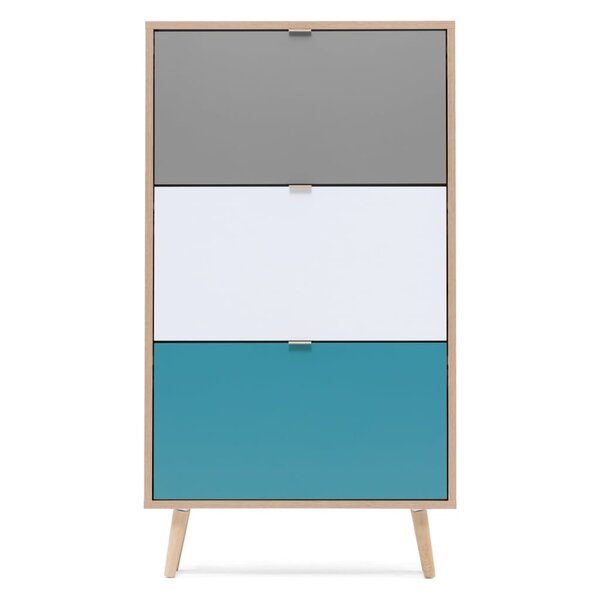 Finori Armoire à chaussures C-uba 42 Chêne Sonoma et tricolore