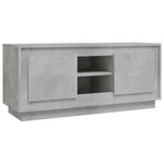 vidaXL Meuble TV gris béton 102x35x45 cm bois d'ingénierie