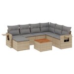 vidaXL Salon de jardin avec coussins 8 Pièces beige résine tressée