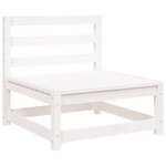 vidaXL Canapé de jardin repose-pieds 2 places blanc bois massif de pin