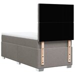 vidaXL Sommier à lattes de lit avec matelas Taupe 90x200 cm Tissu