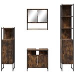 vidaXL Ensemble de meubles de salle de bain 4 Pièces Chêne fumé Bois