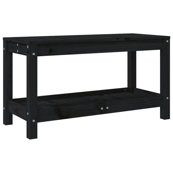 vidaXL Banc de jardin noir 82 5x35x45 cm bois massif de pin