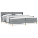 Lit avec Sommier vidaXL avec Matelas Gris Clair 200x200 cm Tissu
