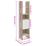 vidaXL Bibliothèque Blanc et chêne Sonoma 40x35x180 cm Bois ingénierie