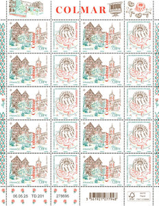 Feuille de 10 timbres - 98ème Congrès de la Fédération des Associations Philatéliques - Colmar - Lettre verte