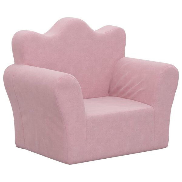 vidaXL Canapé pour enfants rose peluche douce