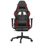 vidaXL Chaise de jeu de massage repose-pied Noir&Bordeaux Similicuir