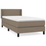 vidaXL Sommier à lattes de lit avec matelas Taupe 90x200 cm Tissu