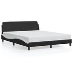 vidaXL Cadre de lit sans matelas noir et blanc 160x200 cm similicuir