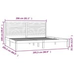 vidaXL Cadre de lit Blanc Bois massif 200x200 cm