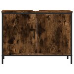 vidaXL Armoire lavabo de salle de bain chêne fumé 80x30x60 cm