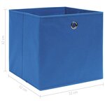 vidaXL Boîtes de rangement 4 Pièces Bleu 32x32x32 cm Tissu