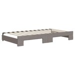 vidaXL Lit de jour avec gigogne et tiroirs taupe 100x200 cm tissu