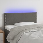 vidaXL Tête de lit à LED Gris foncé 90x5x78/88 cm Velours