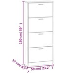 vidaXL Armoire à chaussures Chêne 59x17x150 cm Bois d'ingénierie