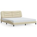 vidaXL Cadre de lit avec LED sans matelas crème 180x200 cm tissu