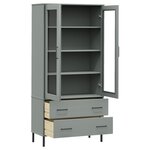 vidaXL Bibliothèque avec pieds en métal Gris 85x35x172 5 cm Bois OSLO