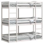 vidaXL Lit superposé triple blanc 90x190 cm bois de pin massif