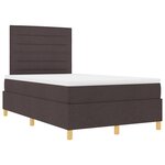 vidaXL Lit à ressort avec matelas marron foncé petit double en tissu