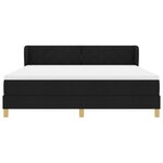 Lit à ressort vidaXL avec matelas Noir 180x200 cm Tissu
