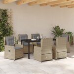 vidaXL Ensemble de salle à manger de jardin 7 pièces Beige Rattan Synthétique