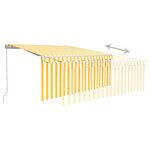 vidaXL Auvent rétractable manuel avec store 3 5x2 5 m Jaune et blanc