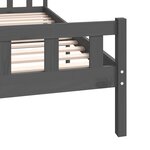 vidaXL Cadre de lit Gris Bois massif 180x200 cm Super King