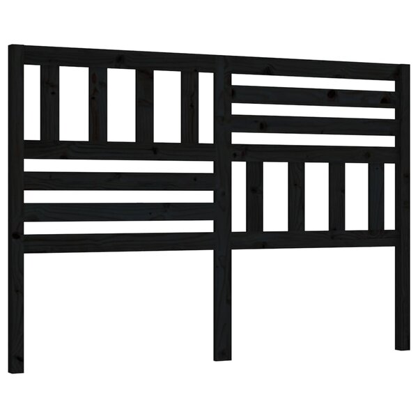 vidaXL Tête de lit Noir 146x4x100 cm Bois massif de pin