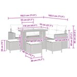 Ensemble de canapé de jardin 9 pièces vidaXL avec coussins Noir Poly Rotin Acacia