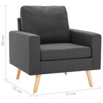 vidaXL Fauteuil gris foncé tissu