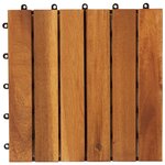 vidaXL Carreaux de terrasse 30x30 cm 10 Pièces Acacia Motif vertical
