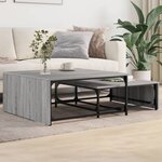 vidaXL Tables basses gigognes 2Pièces sonoma gris bois d'ingénierie métal