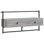 vidaXL Meuble TV mural sonoma gris 100 5x30x51 cm bois d'ingénierie