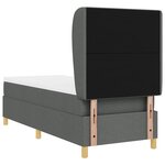 vidaXL Lit À Ressorts avec Matelas Gris Foncé 80x200 cm Tissu