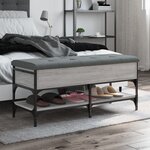 vidaXL Banc à chaussures sonoma gris 102x42x45 cm bois d'ingénierie