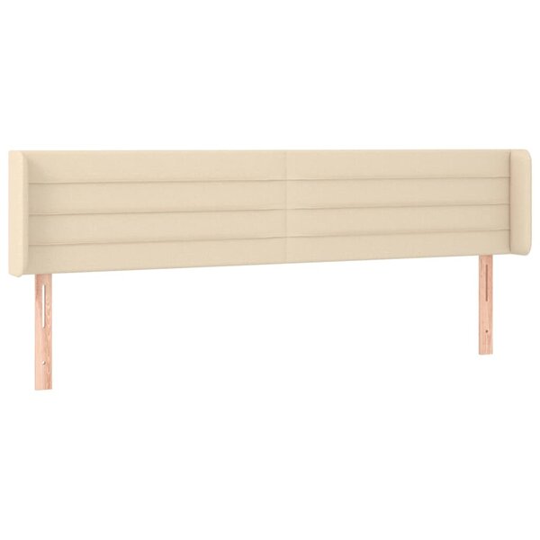 vidaXL Tête de lit avec oreilles Crème 163x16x78/88 cm Tissu